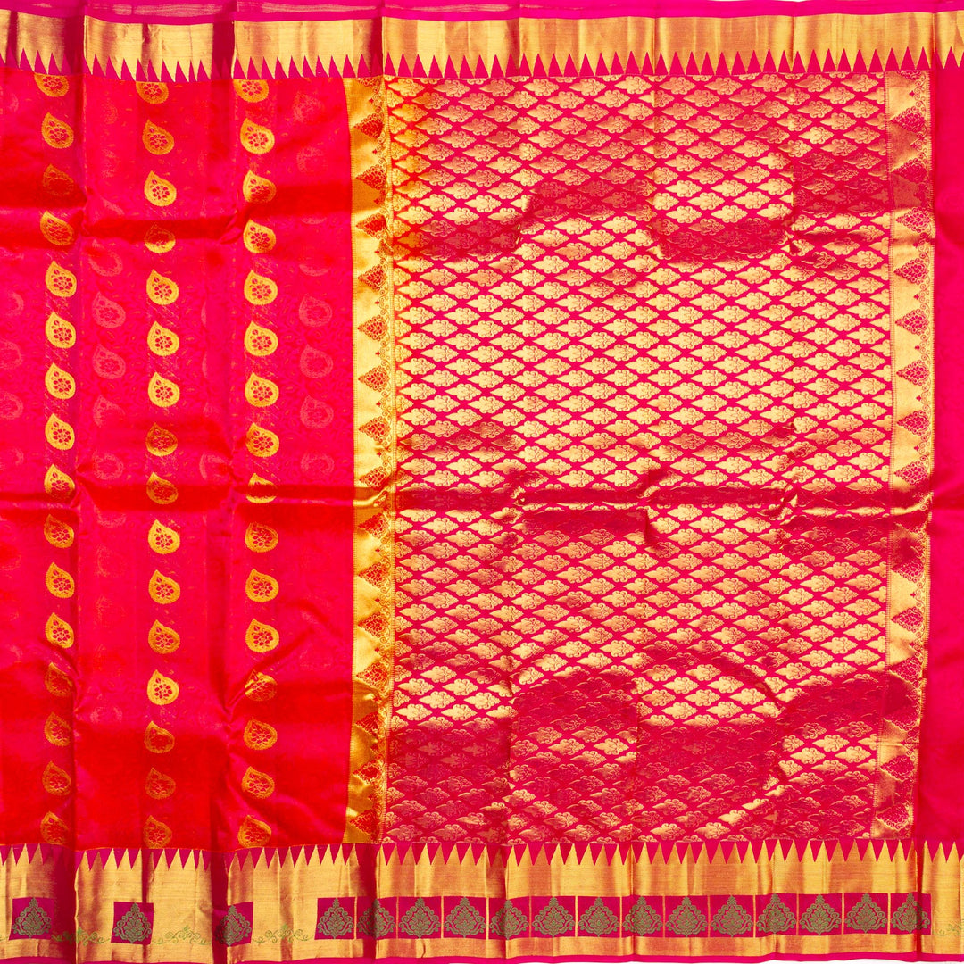 Kuberan Orange Pure Silk Saree