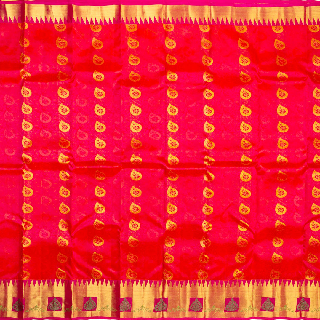 Kuberan Orange Pure Silk Saree