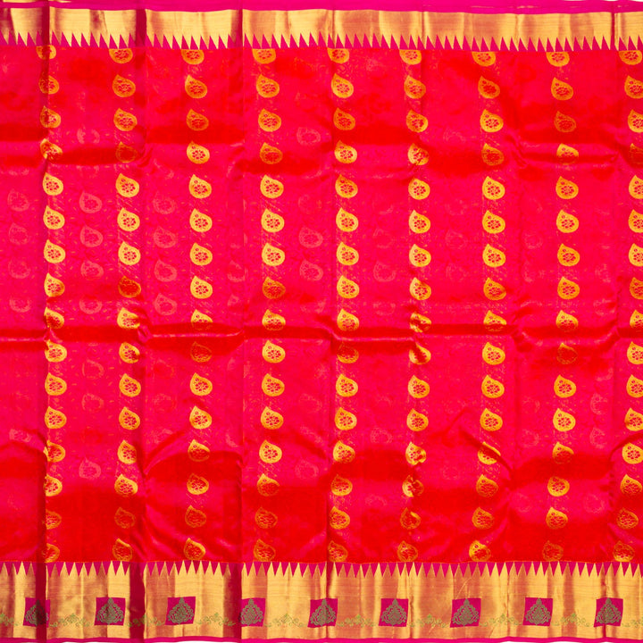 Kuberan Orange Pure Silk Saree