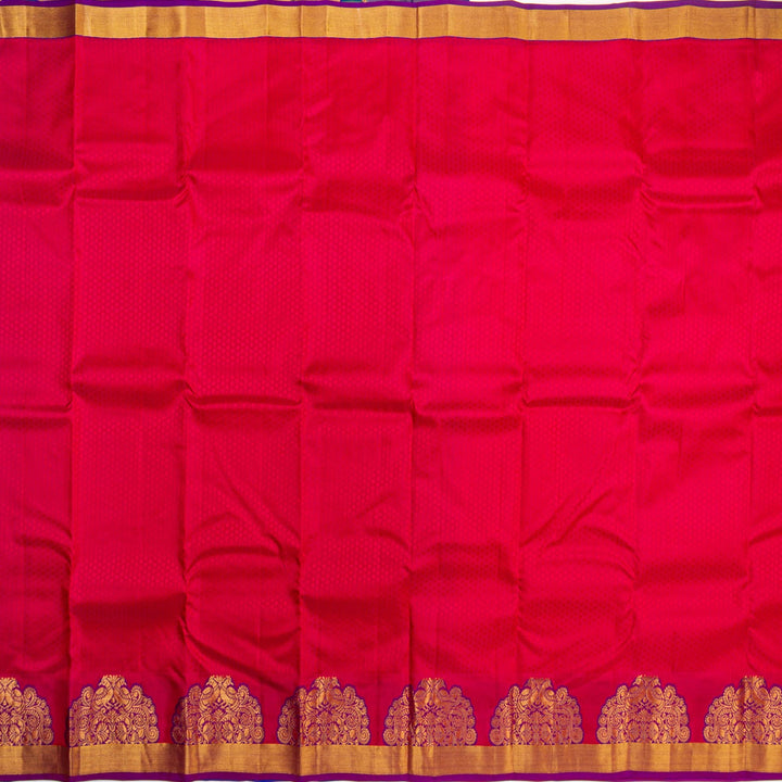 Kuberan Red Blue Pure Silk Saree