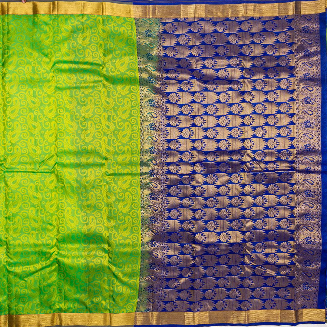 Kuberan Parrot Green Pure Silk Saree