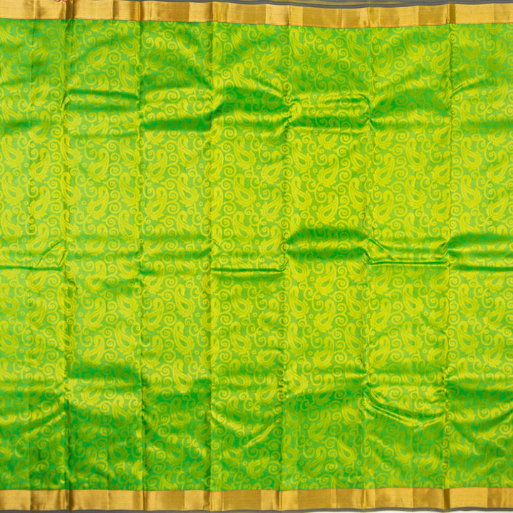 Kuberan Parrot Green Pure Silk Saree