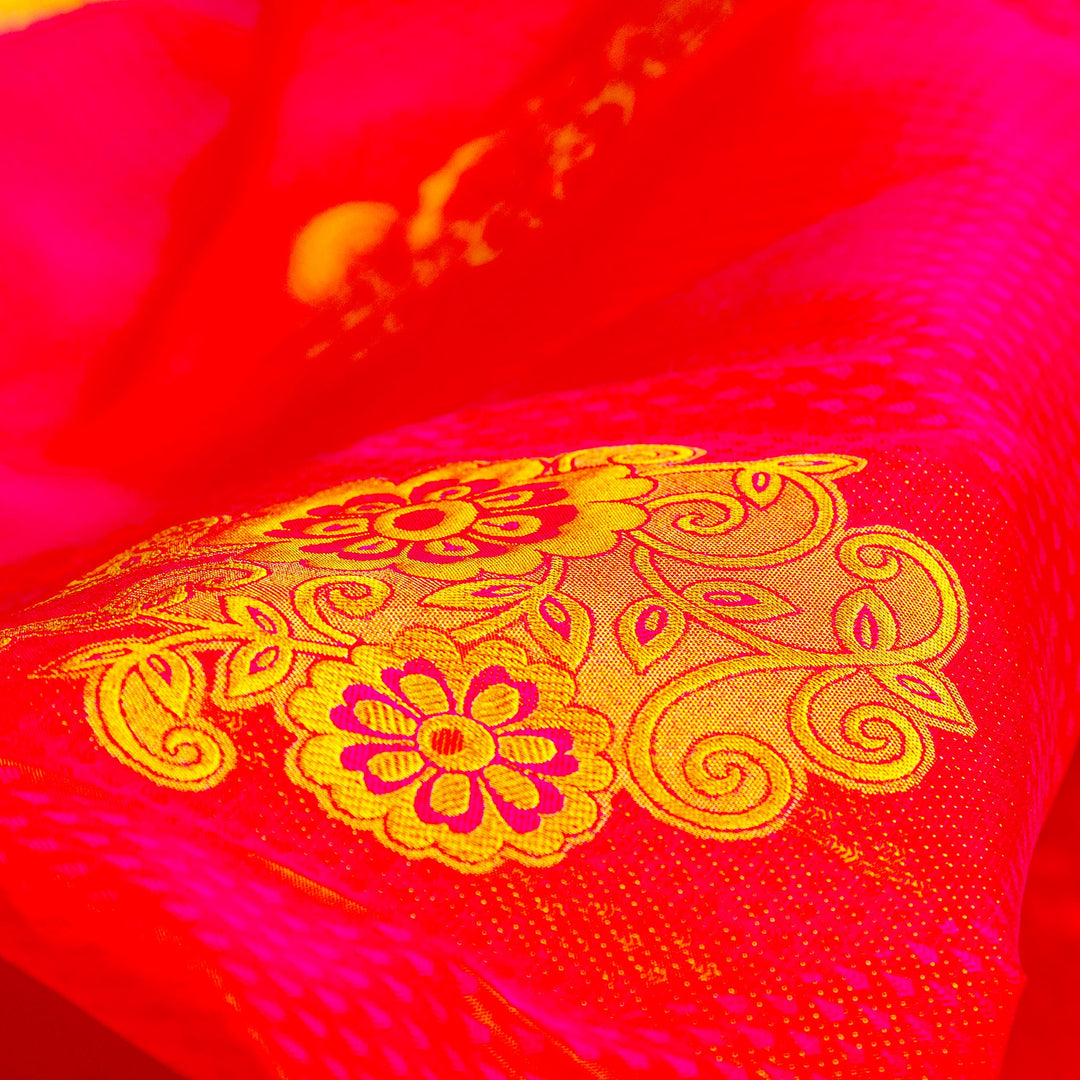 Kuberan Orange Pure Silk Saree