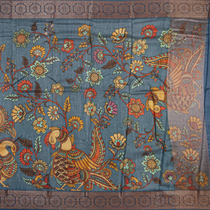 Kuberan Spruce Pure Tussar Silk Saree