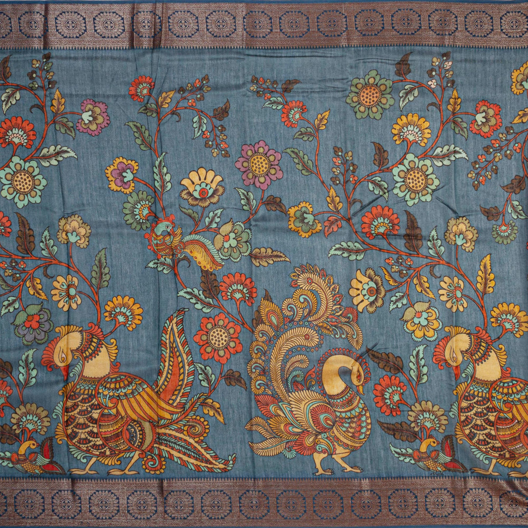 Kuberan Spruce Pure Tussar Silk Saree