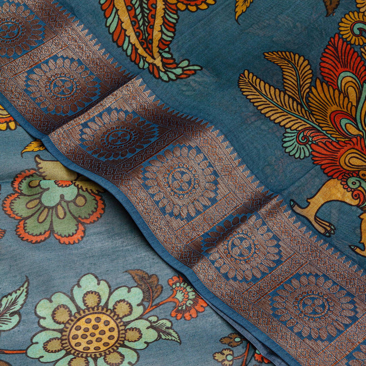 Kuberan Spruce Pure Tussar Silk Saree