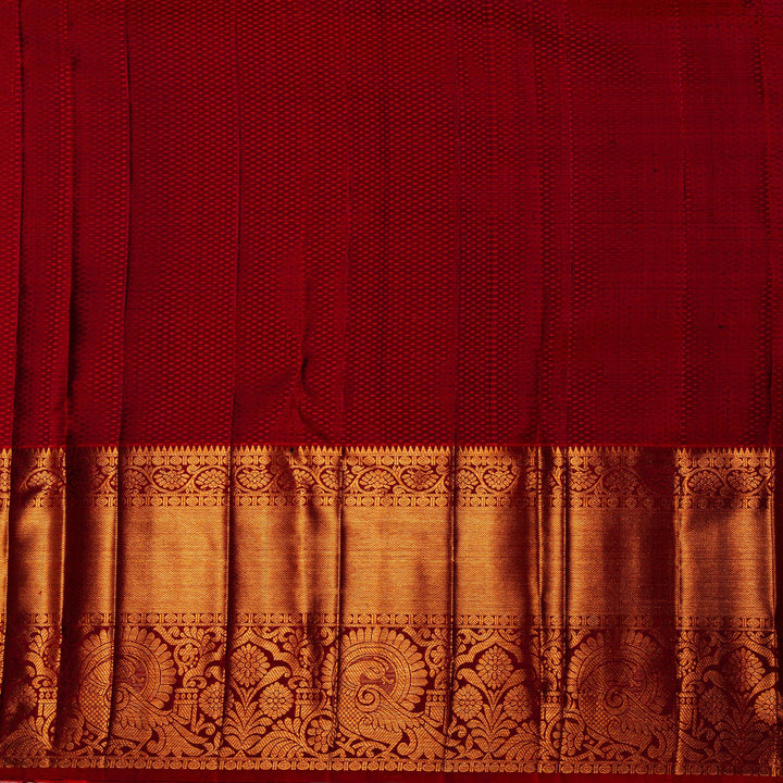 Bottle Green Maroon Kanchipuram Silk Saree