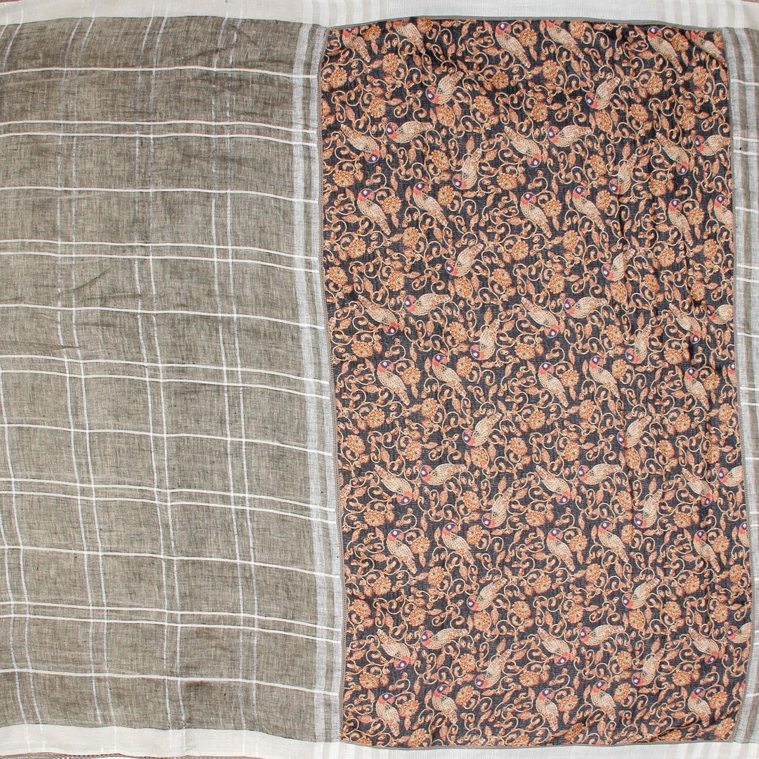 Kuberan Black Grey Banaras Saree