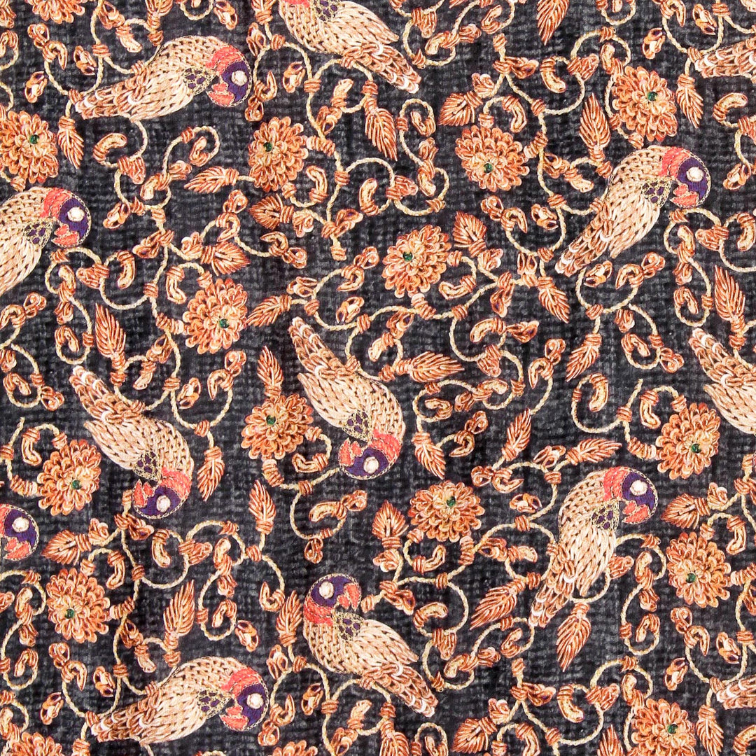 Kuberan Black Grey Banaras Saree