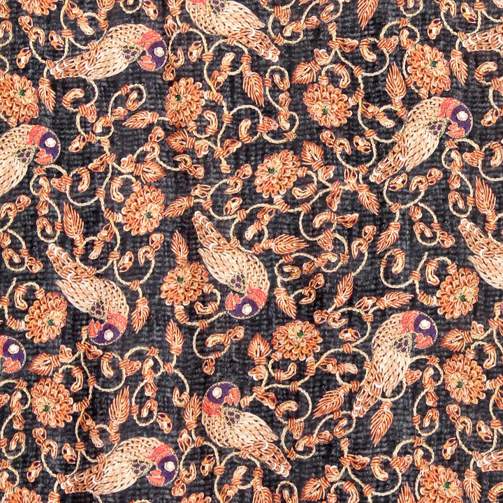 Kuberan Black Grey Banaras Saree