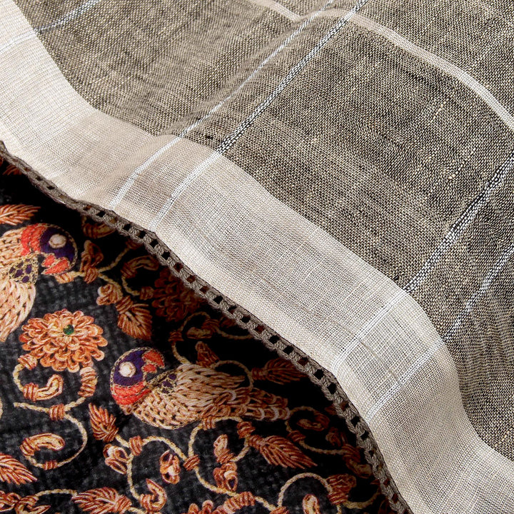 Kuberan Black Grey Banaras Saree