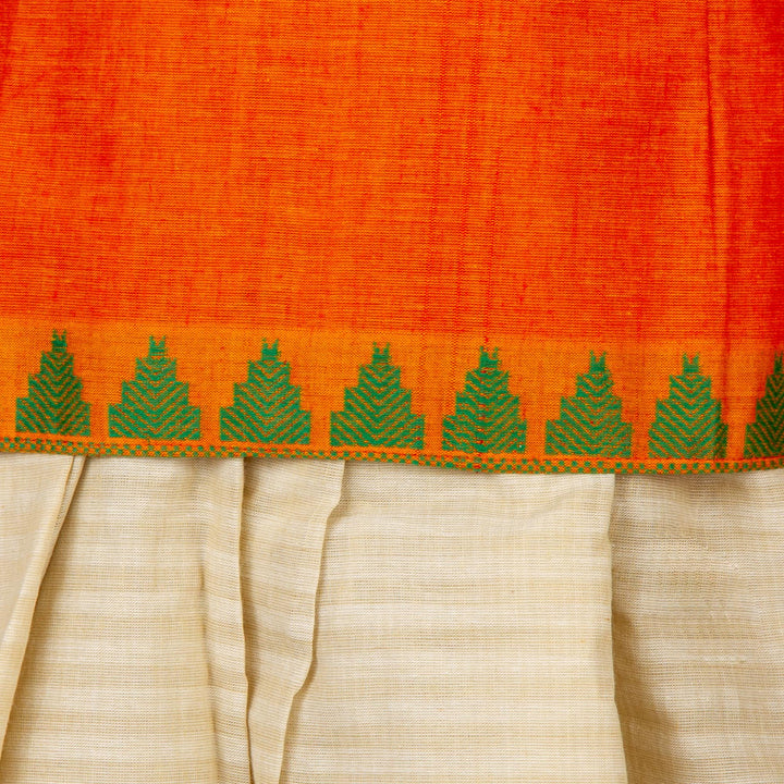 Kuberan Orange Cotton Readymade Pavada