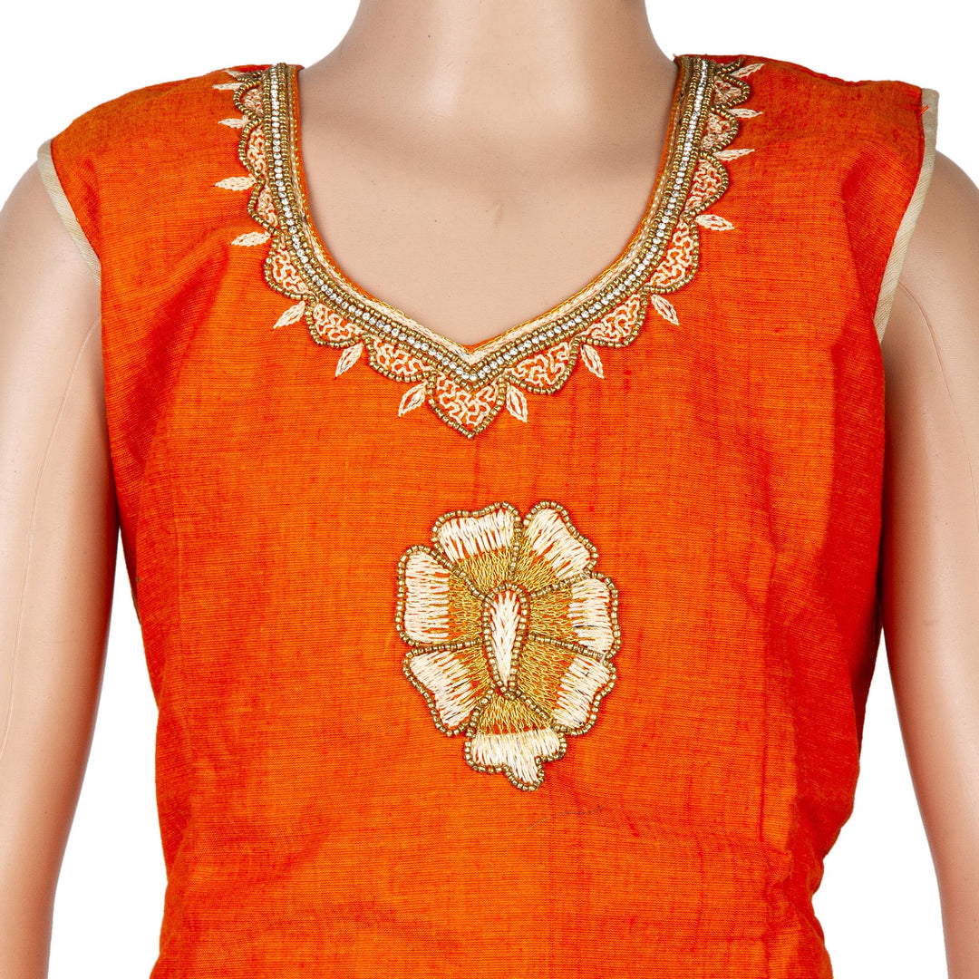 Kuberan Orange Cotton Readymade Pavada