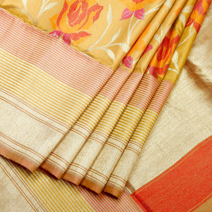 Kuberan Beige Brown Banaras Saree