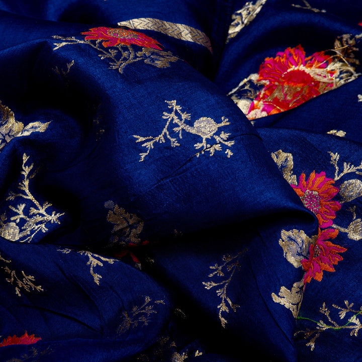 Kuberan Navy Blue Banarasi Saree