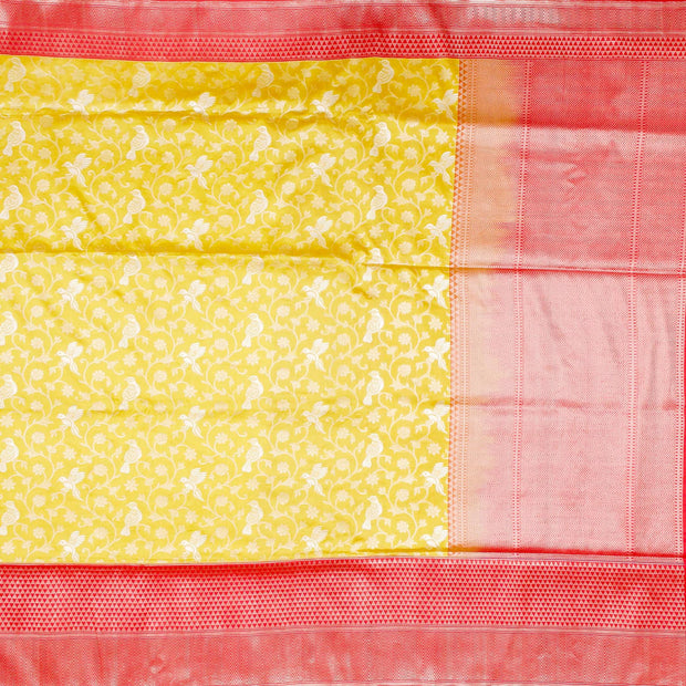 Kuberan Yellow Pink Banaras Saree