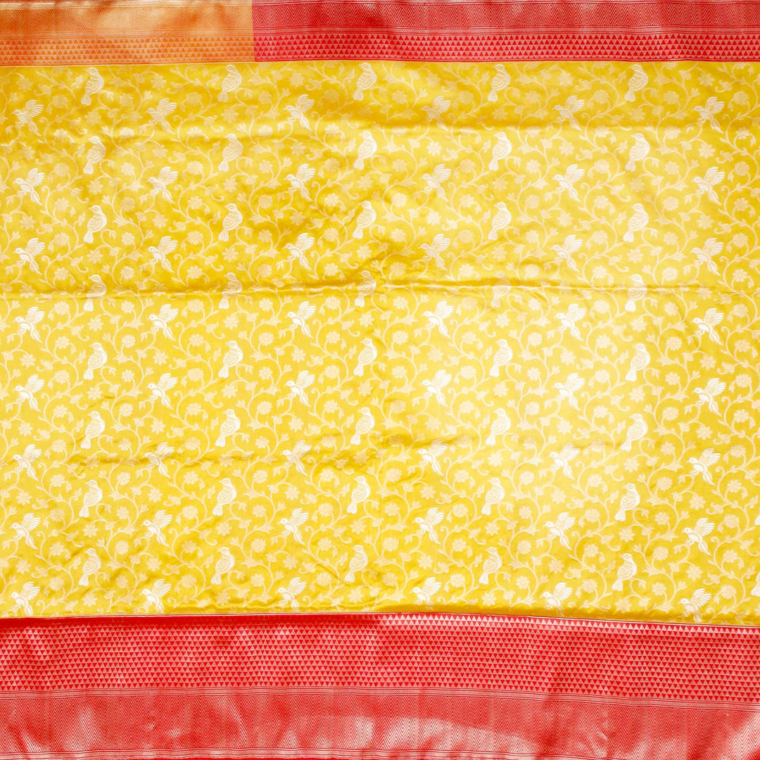 Kuberan Yellow Pink Banaras Saree