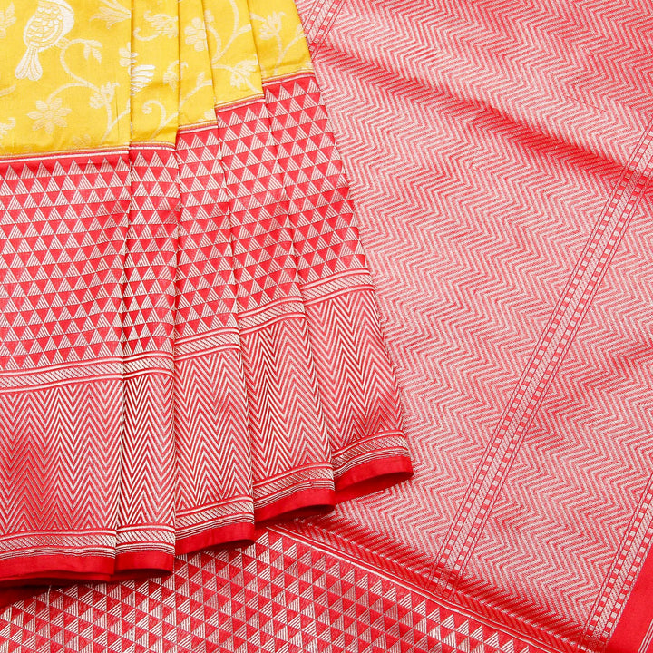 Kuberan Yellow Pink Banaras Saree