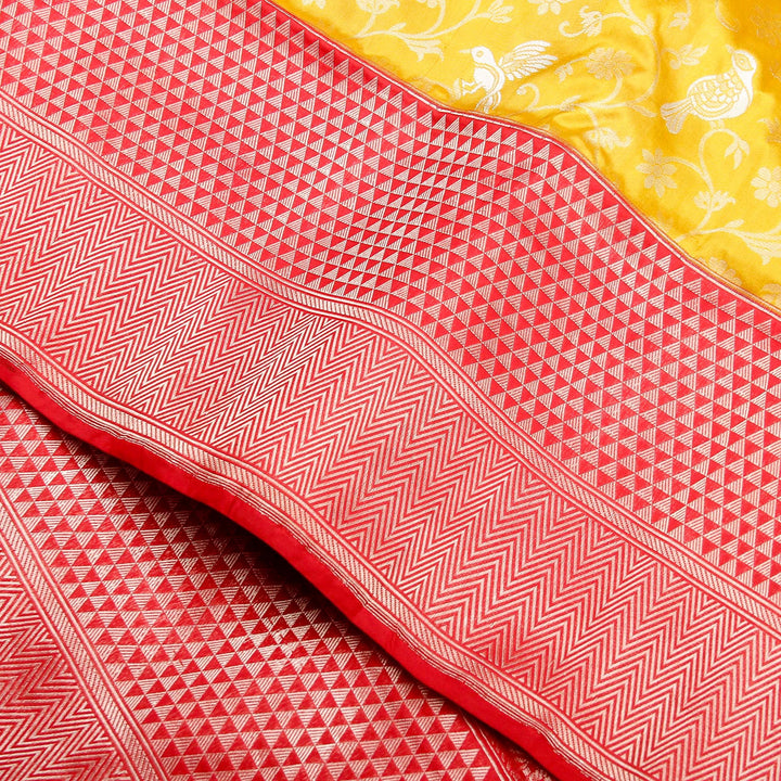 Kuberan Yellow Pink Banaras Saree