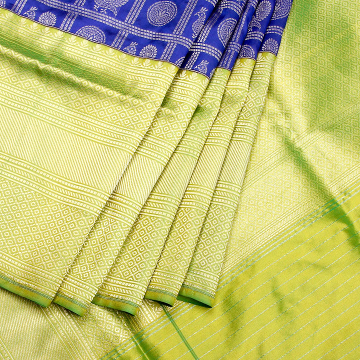 Kuberan Blue Green Banaras Saree
