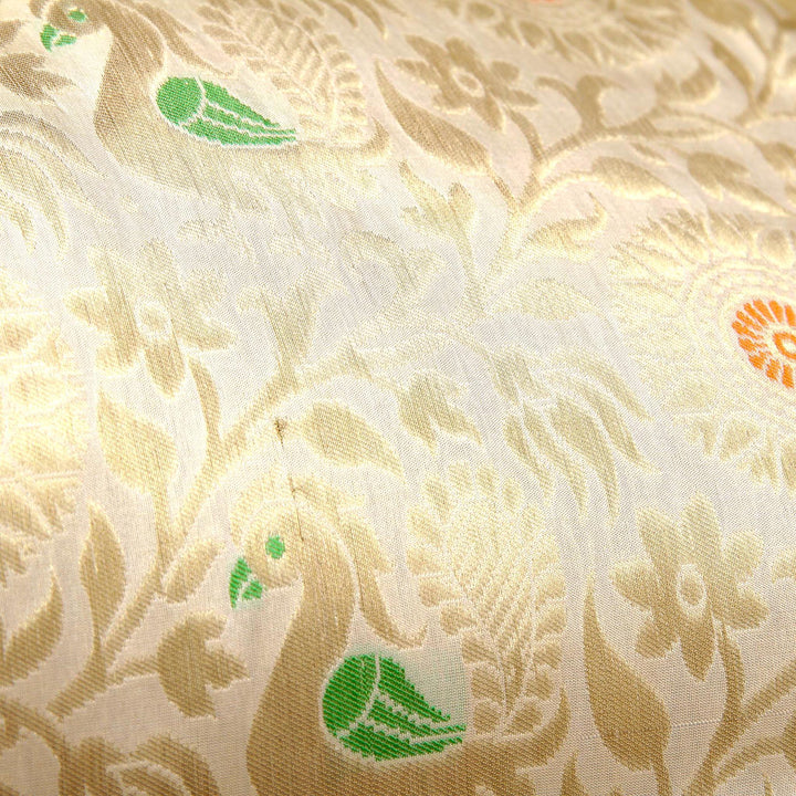 Kuberan White Pink Banaras Saree