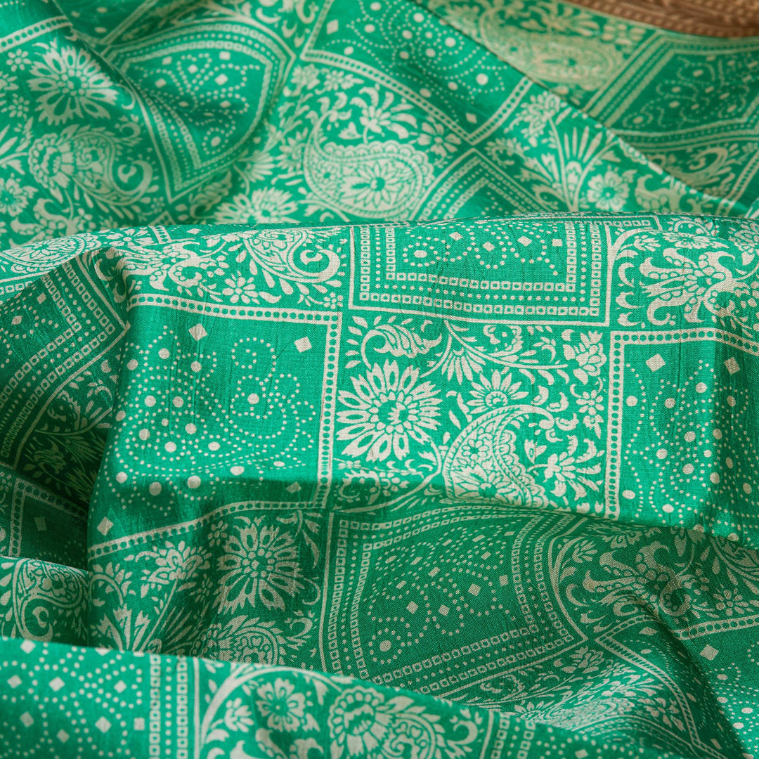 Kuberan Blue Beige Pure silk dupion  Saree