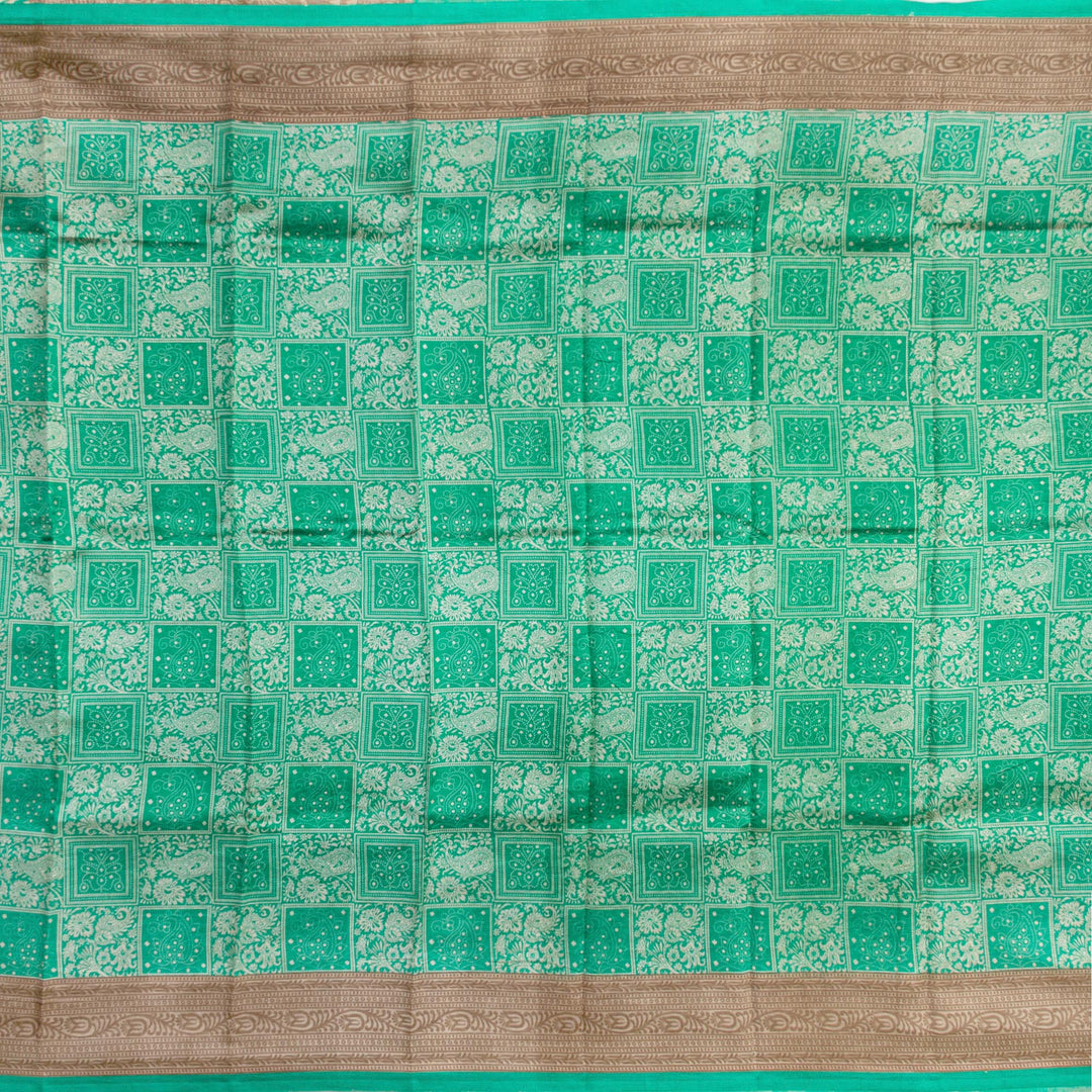 Kuberan Blue Beige Pure silk dupion  Saree