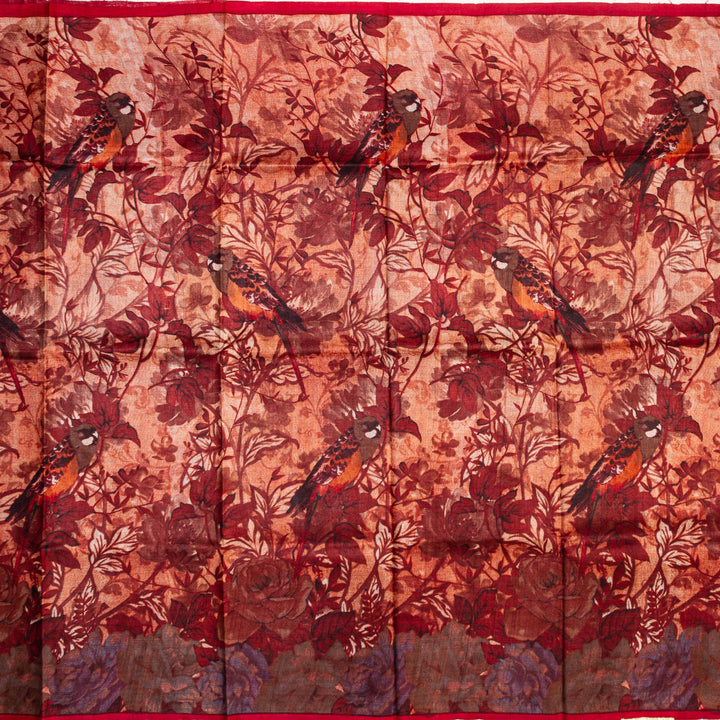 Kuberan Brown Tussar Pure Silk Saree