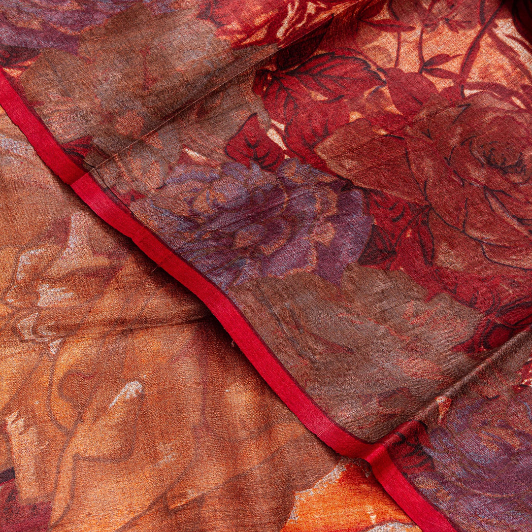 Kuberan Brown Tussar Pure Silk Saree