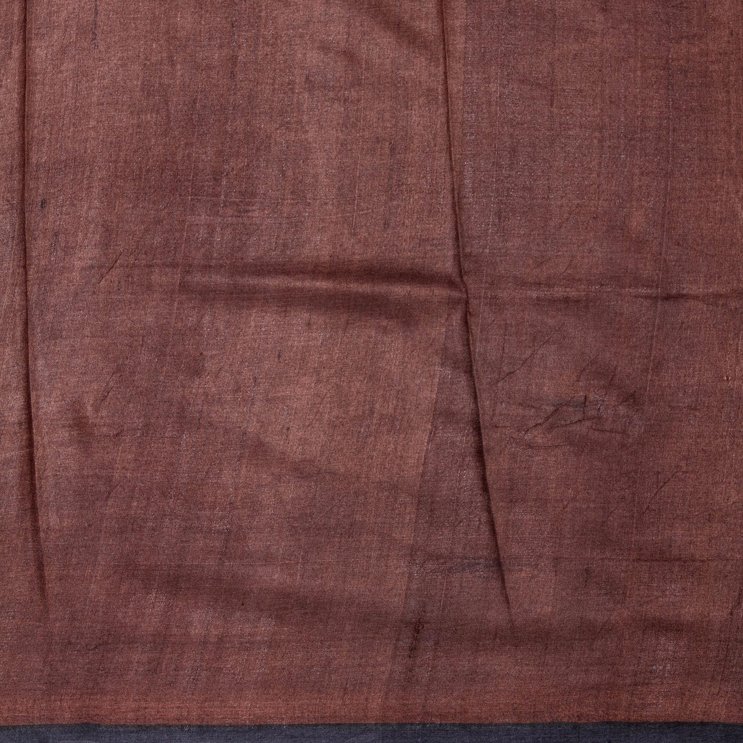 Kuberan Pink Grey Tussar Pure Silk Saree