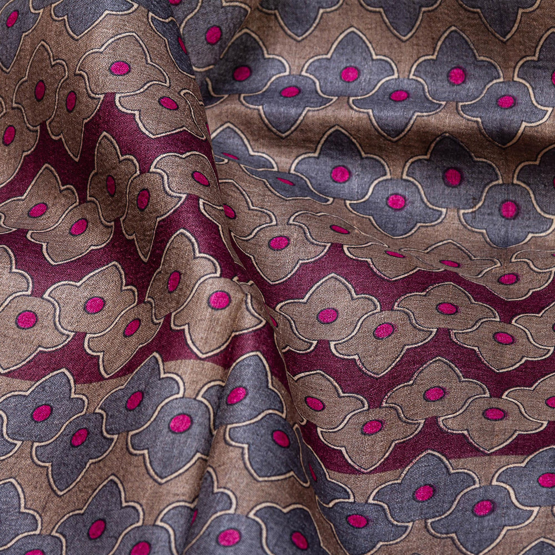 Kuberan Grey Tussar Pure Silk Saree