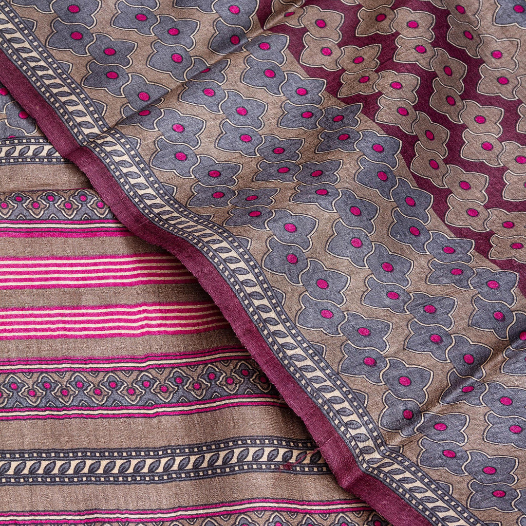 Kuberan Grey Tussar Pure Silk Saree