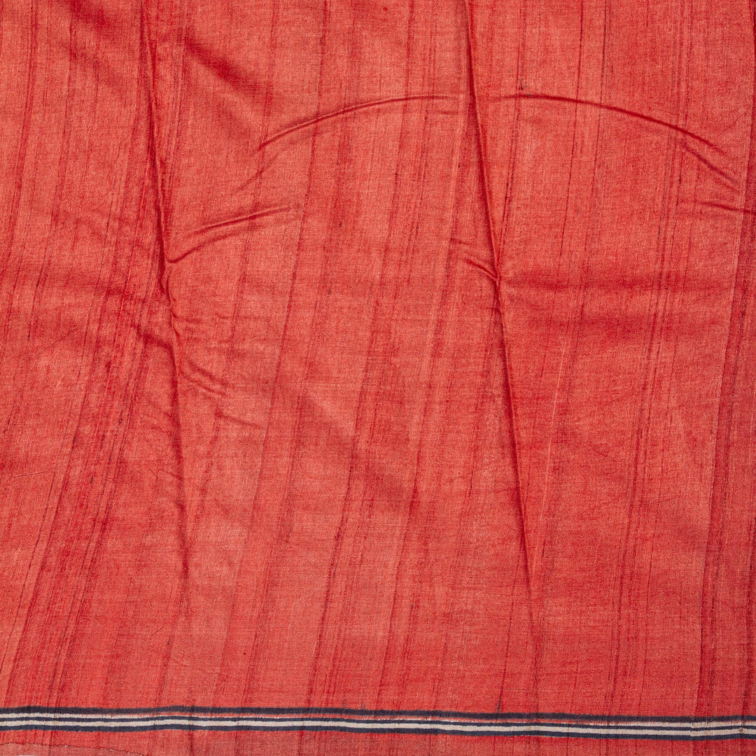 Kuberan Off White Tussar Pure Silk Saree
