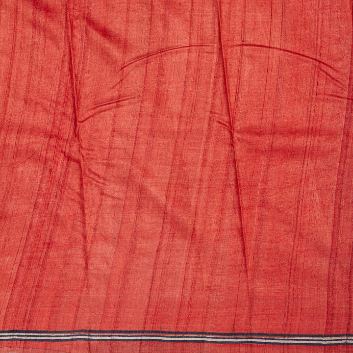 Kuberan Off White Tussar Pure Silk Saree