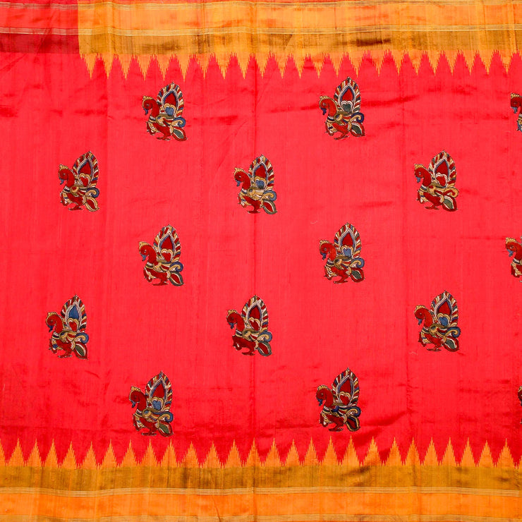 Kuberan Red Yellow Banaras Saree