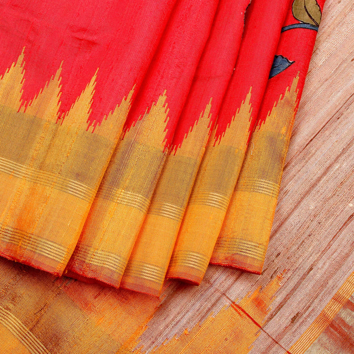 Kuberan Red Yellow Banaras Saree