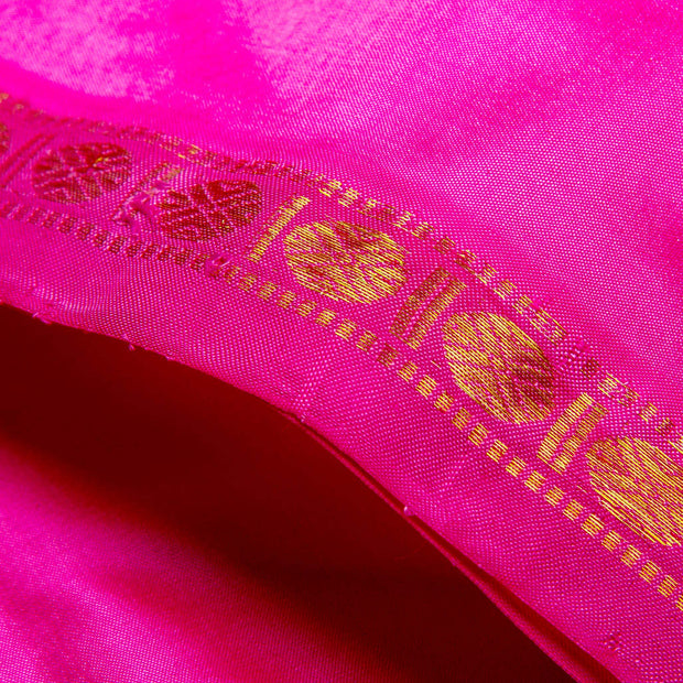 Kuberan Pink Yellow Pure Silk Dhoti