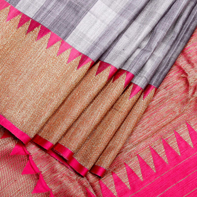 Kuberan Grey Pink Banaras Saree