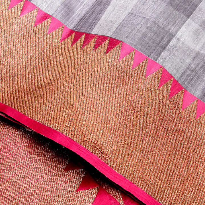 Kuberan Grey Pink Banaras Saree