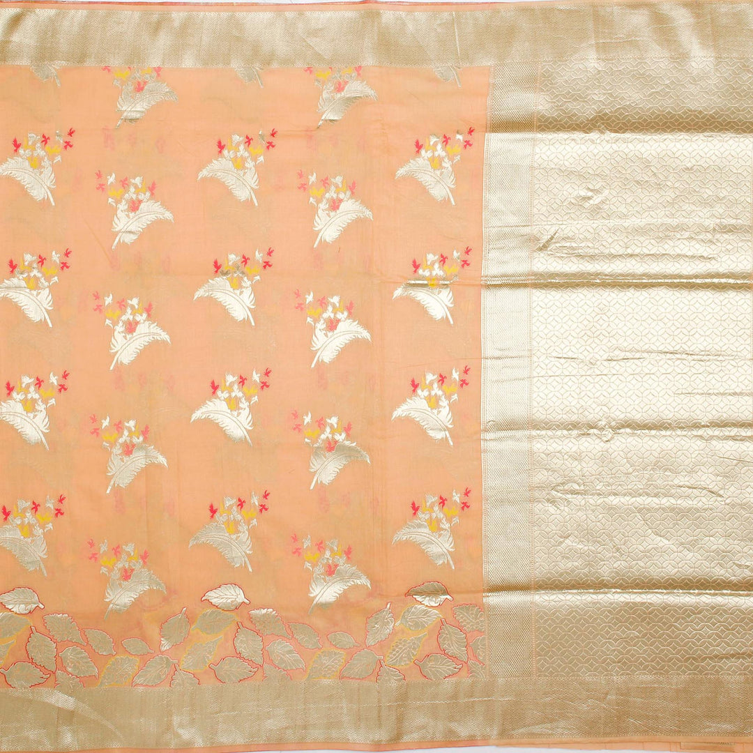 Kuberan Elegant Peach Banaras Saree