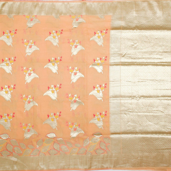 Kuberan Elegant Peach Banaras Saree