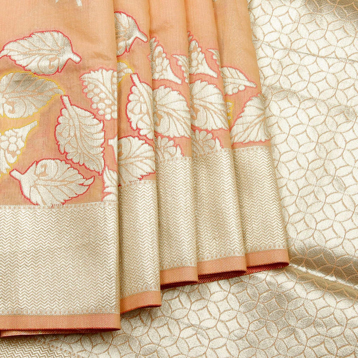Kuberan Elegant Peach Banaras Saree