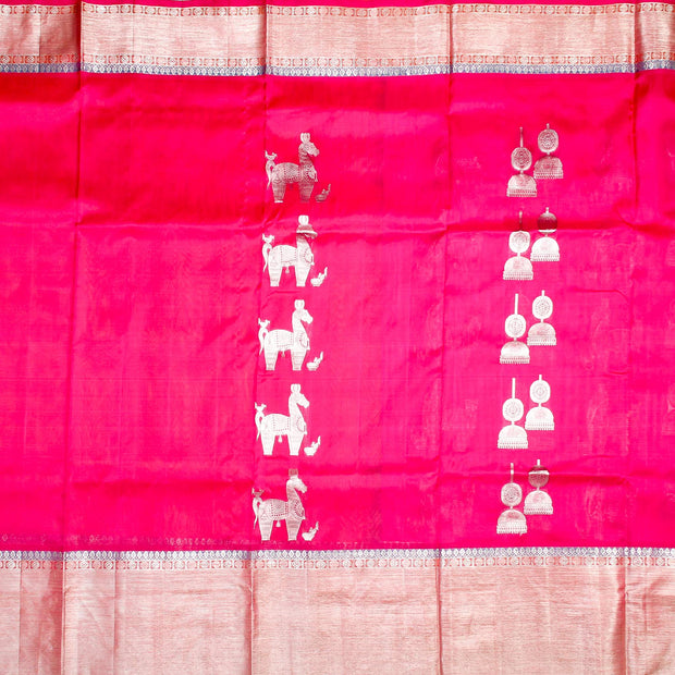 Kuberan Pink Orange Banaras Saree