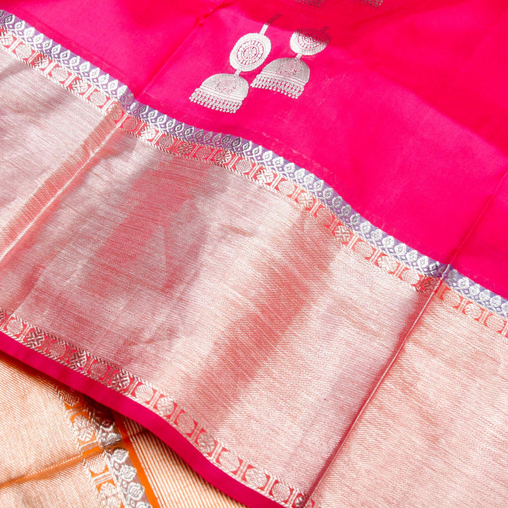 Kuberan Pink Orange Banaras Saree