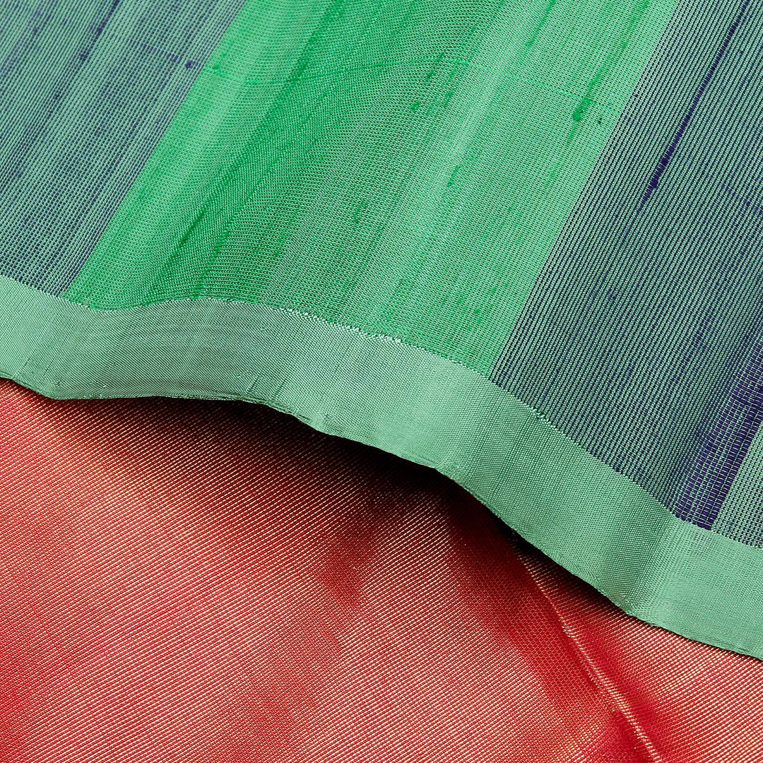 Kuberan Green Pink Raw Silk Saree