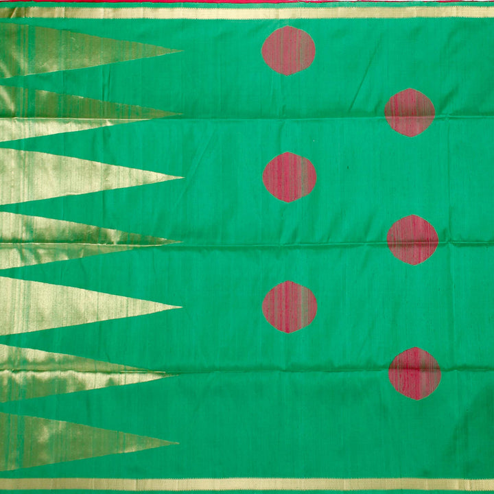 Kuberan Pink Green Raw Silk Saree