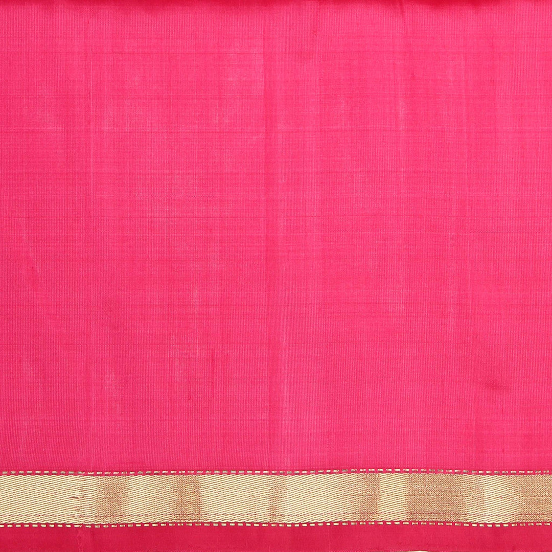 Kuberan Pink Green Raw Silk Saree