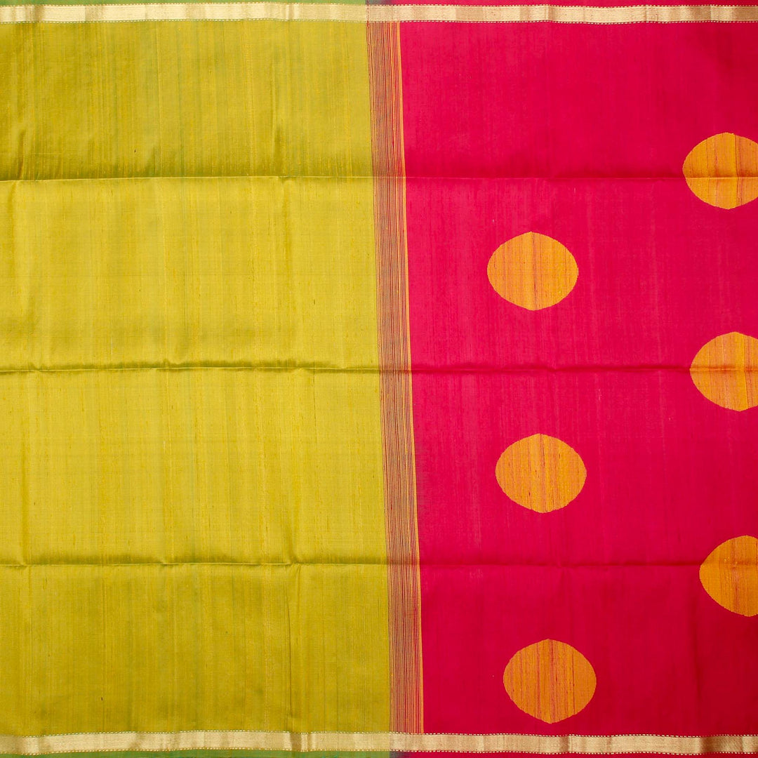 Green Red Raw Silk Saree