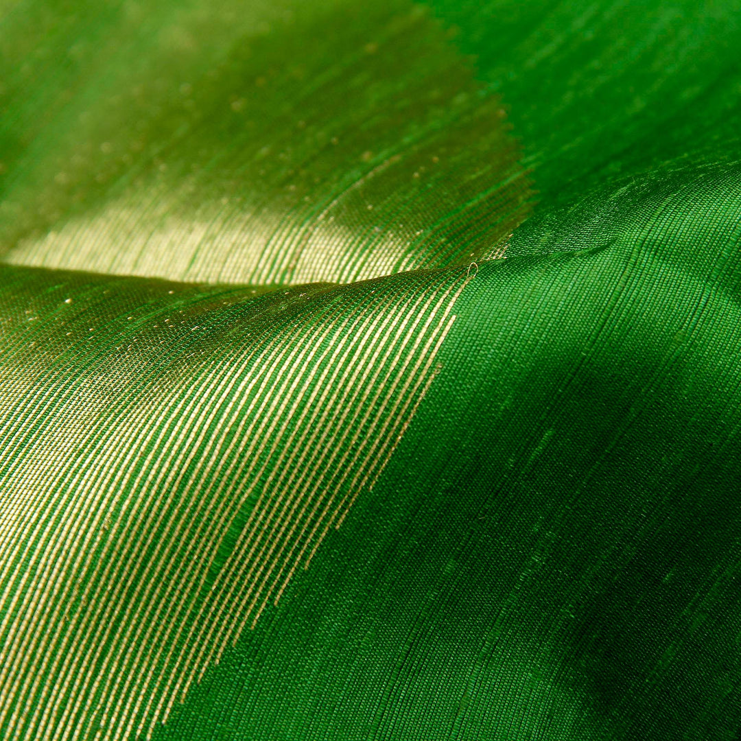 Kuberan Dark Green Raw Silk Saree