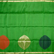 Kuberan Dark Green Raw Silk Saree